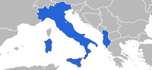 Italia and Albania in a map