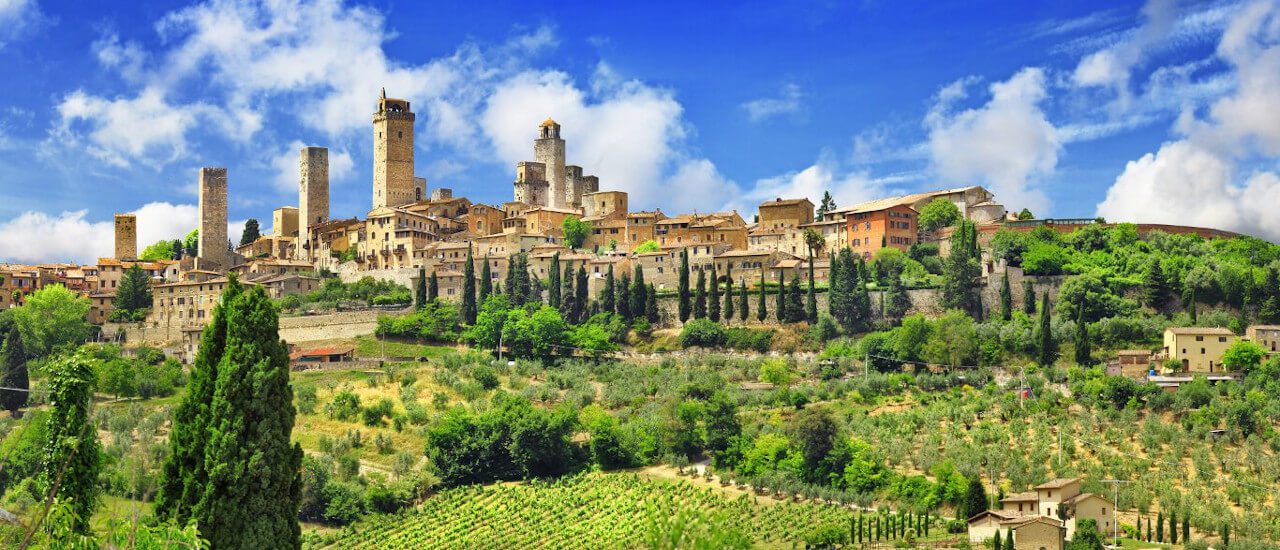 A nice view of San Gimignano during a bike tour in Tuscany