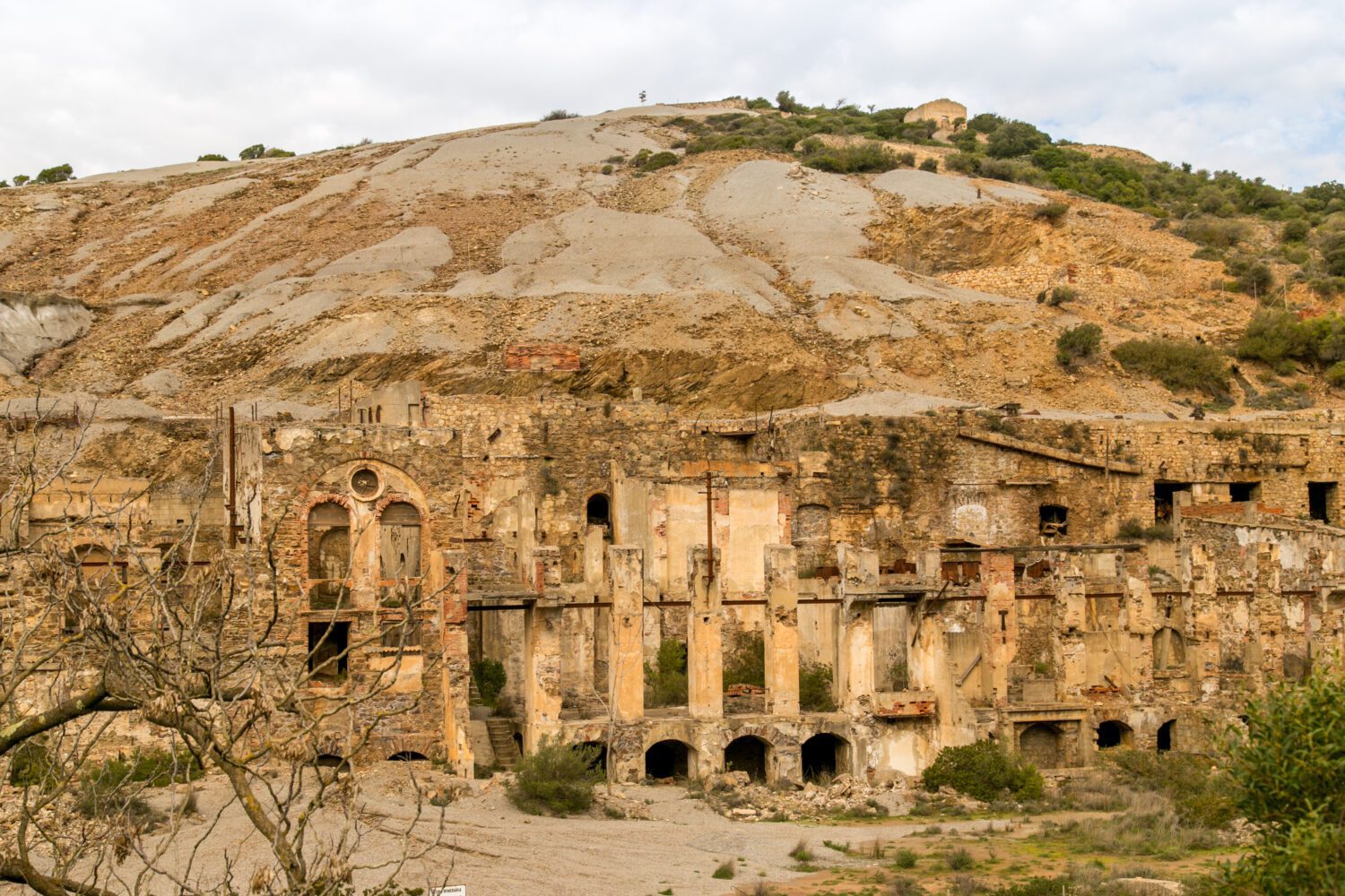 Ingurtosu's mine, Abandoned buildings near Arbus, during a bike tour in Sardinia