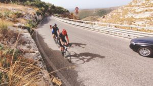 Riding between Noto and Siracusa in a Sicily Bike Tour