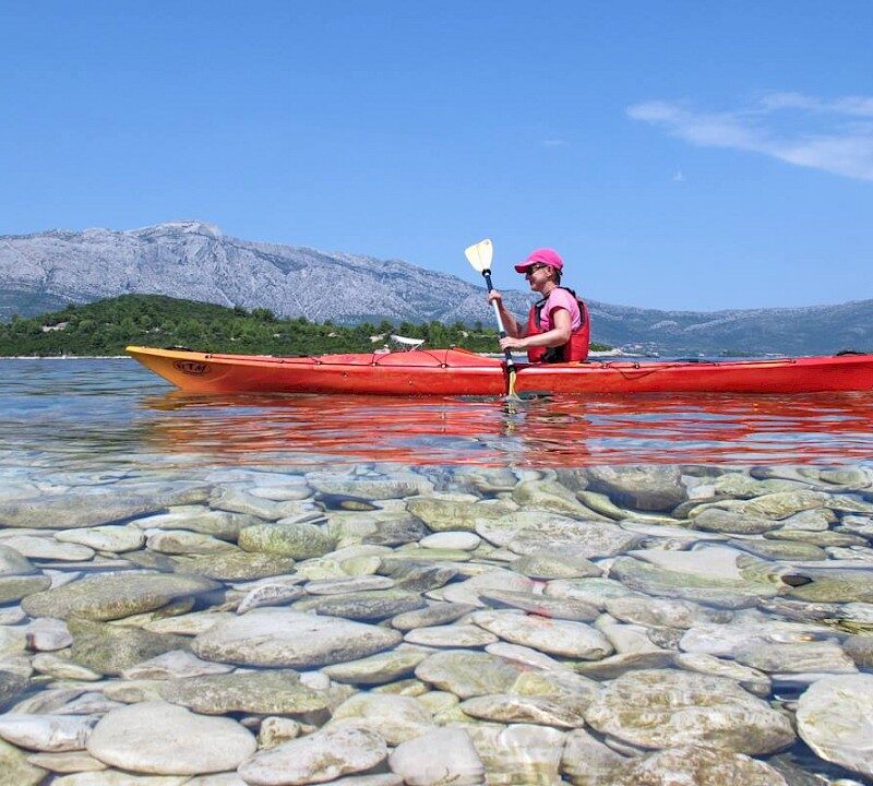 kayaking on the sea of croatia