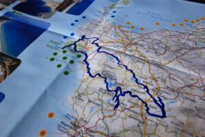 Map of a stage in sardinia